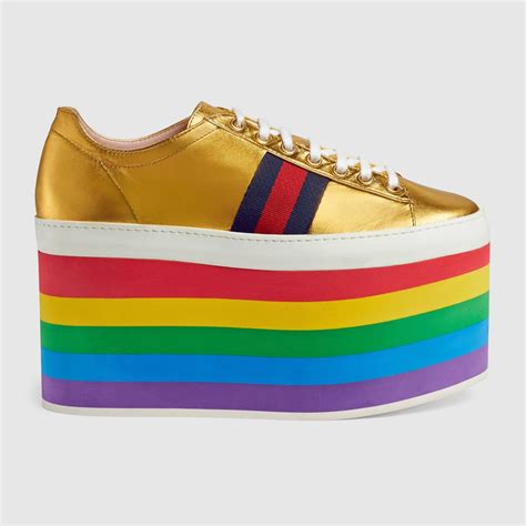 fake gucci rainbow platform shoes|gucci shoes counterfeit.